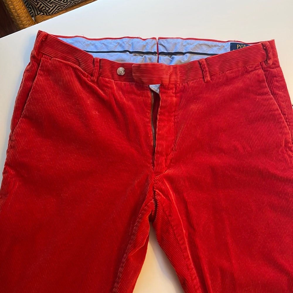 Polo Ralph Lauren Red Corduroy Slim Fit Pant